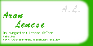 aron lencse business card